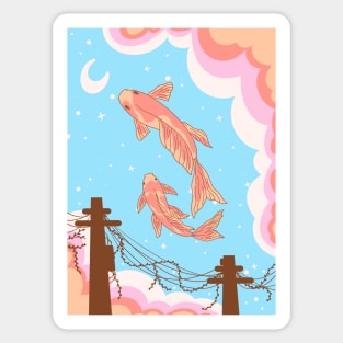 Flying koi fish Sticker